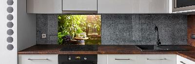 Glasrückwand für die küche Wein und Snacks