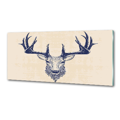 Glasrückwand für die küche Hirschkopf