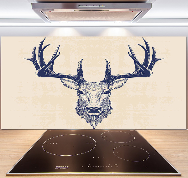 Glasrückwand für die küche Hirschkopf