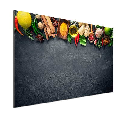 Platte für Küchenrückwand Kräuter und Gewürze