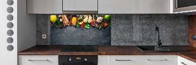 Platte für Küchenrückwand Kräuter und Gewürze