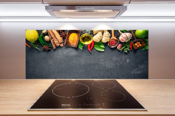 Platte für Küchenrückwand Kräuter und Gewürze