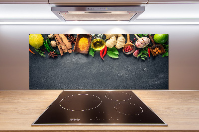 Platte für Küchenrückwand Kräuter und Gewürze