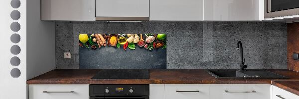 Platte für Küchenrückwand Kräuter und Gewürze