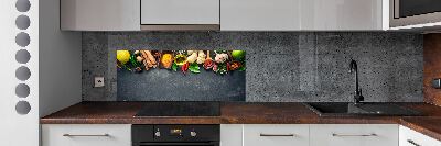 Platte für Küchenrückwand Kräuter und Gewürze