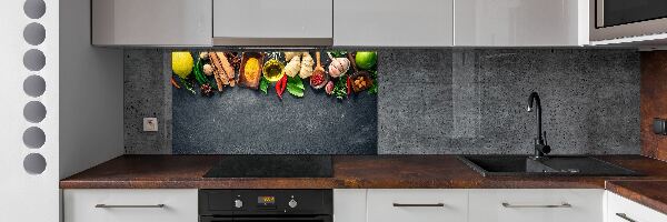 Platte für Küchenrückwand Kräuter und Gewürze