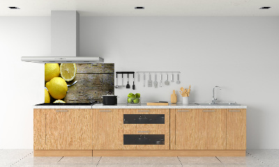 Küchen wandpaneel Zitronen auf Holz