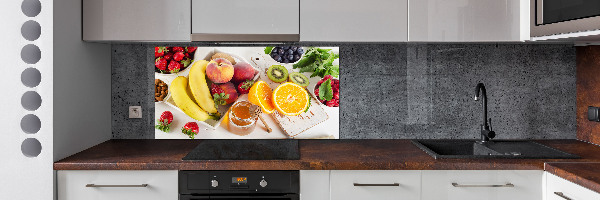 Glasrückwand für die küche Früchte und Honig