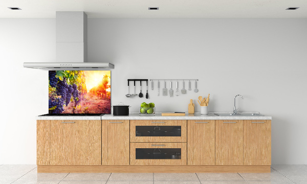 Glasrückwand für die küche Weinreben