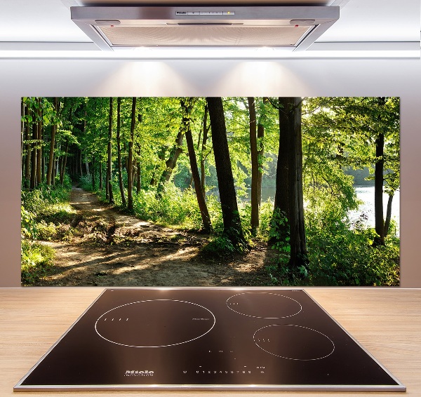 Glasrückwand für die küche Pfad in der Wiese