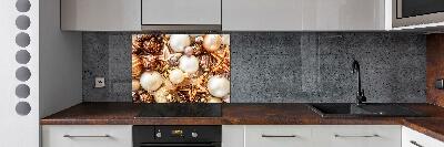 Küchen wandpaneel Weihnachtskugeln