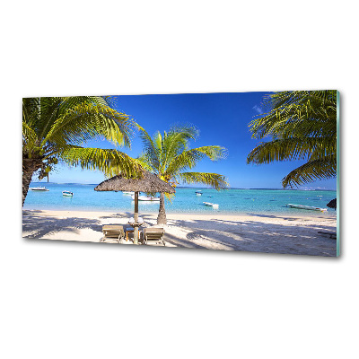 Glasrückwand für die küche Strand von Mauritius