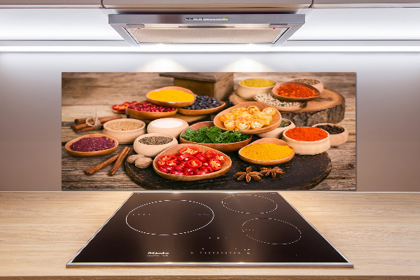 Platte für Küchenrückwand Gewürze und Kräuter