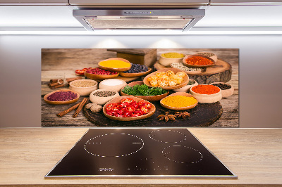 Platte für Küchenrückwand Gewürze und Kräuter