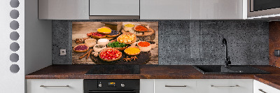 Platte für Küchenrückwand Gewürze und Kräuter