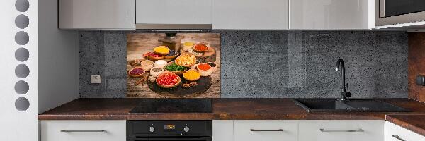 Platte für Küchenrückwand Gewürze und Kräuter