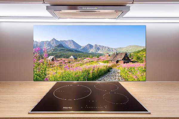 Glasrückwand für die küche Berghütten