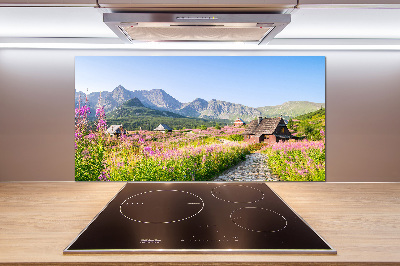 Glasrückwand für die küche Berghütten