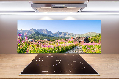 Glasrückwand für die küche Berghütten