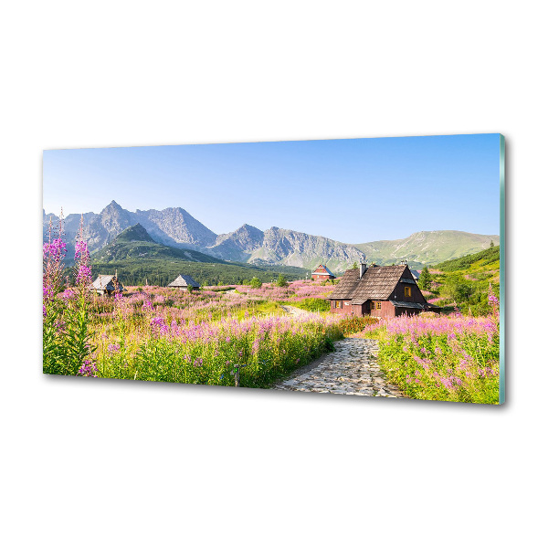 Glasrückwand für die küche Berghütten