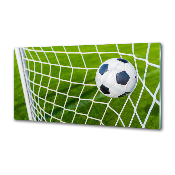 Glasrückwand für die küche Der Ball ist im Tor
