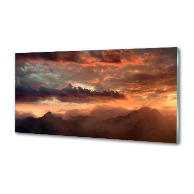 Küchen wandpaneel Sonnenuntergang in den Bergen