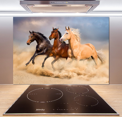 Küchen wandpaneel Pferde im Galopp