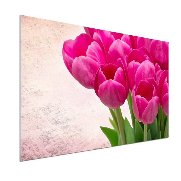 Platte für Küchenrückwand Rosa Tulpen
