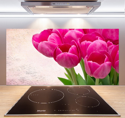 Platte für Küchenrückwand Rosa Tulpen
