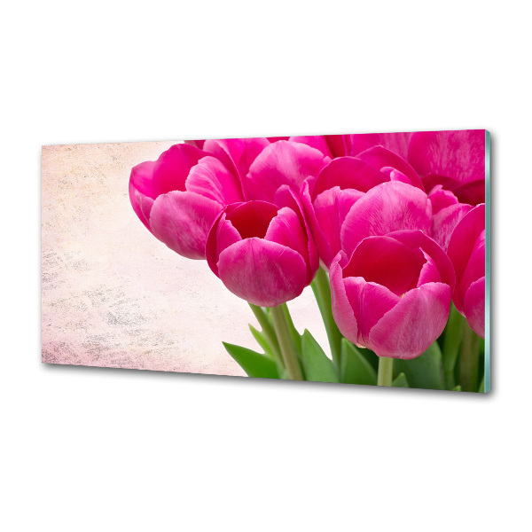 Platte für Küchenrückwand Rosa Tulpen