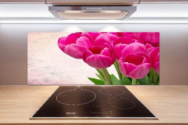 Platte für Küchenrückwand Rosa Tulpen