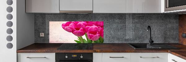 Platte für Küchenrückwand Rosa Tulpen