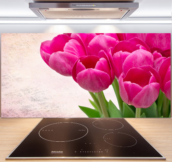 Platte für Küchenrückwand Rosa Tulpen