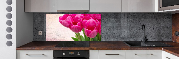 Platte für Küchenrückwand Rosa Tulpen