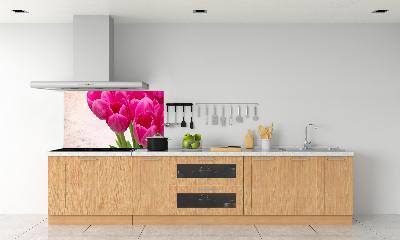Platte für Küchenrückwand Rosa Tulpen