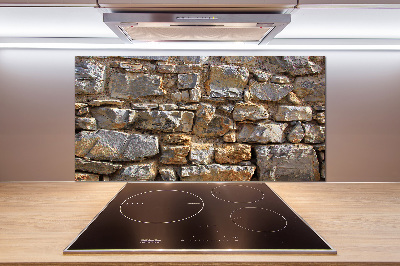 Glasrückwand für die küche Steinmauer