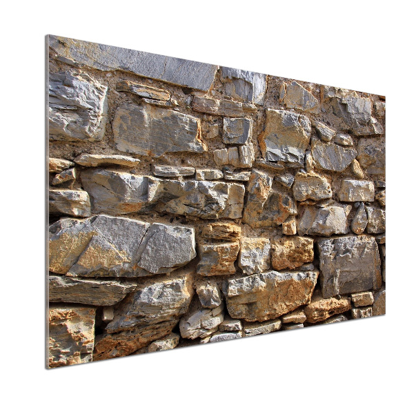 Glasrückwand für die küche Steinmauer