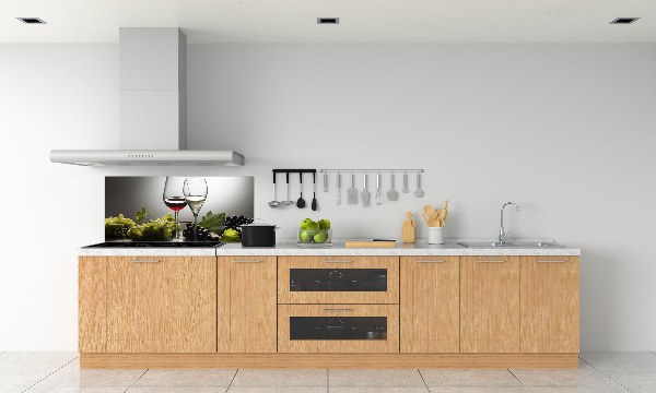 Glasrückwand für die küche Wein und Trauben