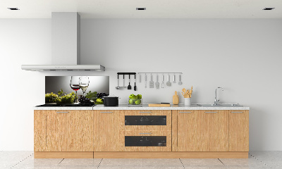 Glasrückwand für die küche Wein und Trauben