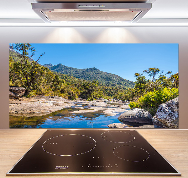 Küchen wandpaneel Fluss im Wald