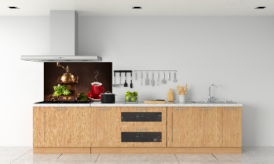 Glasrückwand für die küche Kaffee und Kaffeemühle