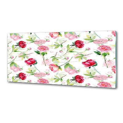 Platte für Küchenrückwand Rosa Pfingstrosen