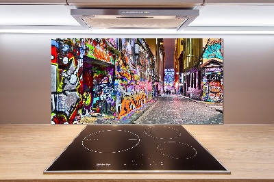 Glasrückwand für die küche Bunte Graffiti