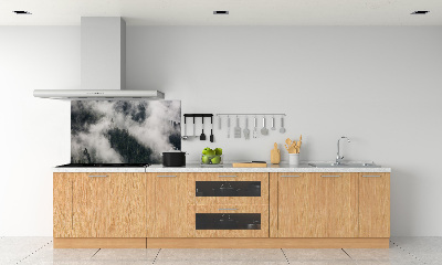 Glasrückwand für die küche Nebel über dem Wald