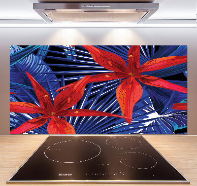 Küchen wandpaneel Tropische Blumen