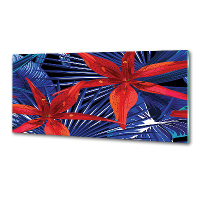 Küchen wandpaneel Tropische Blumen