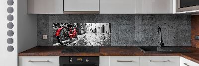 Glasrückwand für die küche Rotes Fahrrad