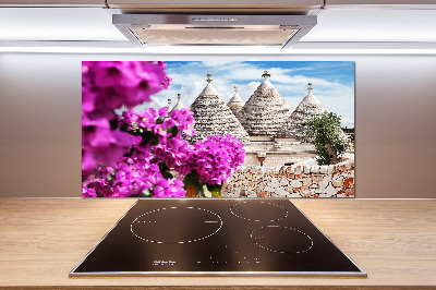 Glasrückwand für die küche Trulli-Häuser