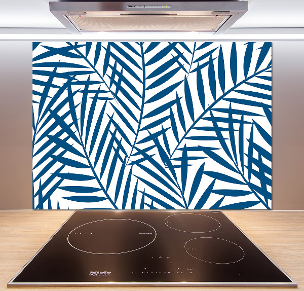 Glasrückwand für die küche Palmenblätter