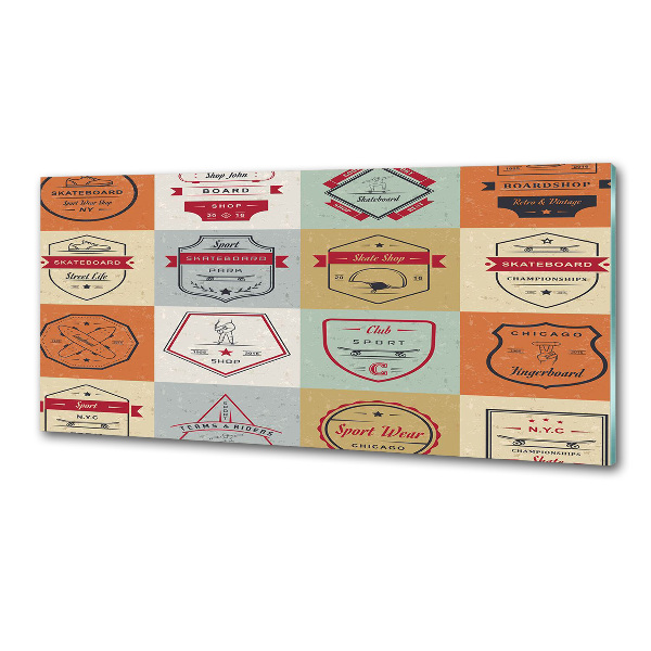 Platte für Küchenrückwand Skateboard-Schilder